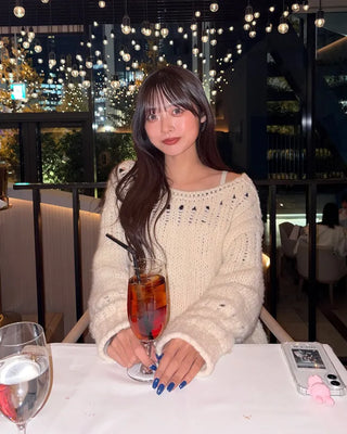 Bateau Neck Punching Point Sweater