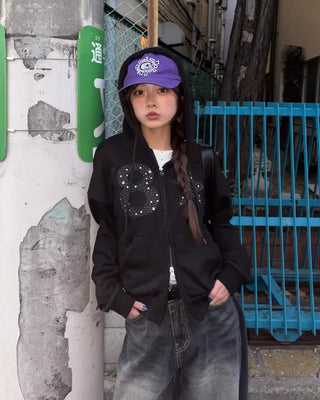 8-Star Dot Patch Hooded Parka