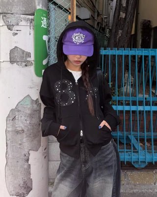 8-Star Dot Patch Hooded Parka