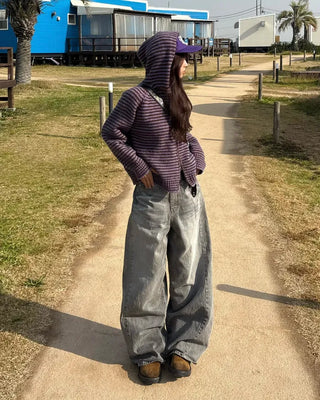 Back-unique center-seam double-pocket jeans