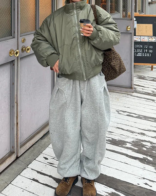 Stand-up neck flap unique pocket bomber jumper