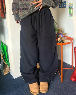 (Unisex) Wave Crochet Line Fleece Pants