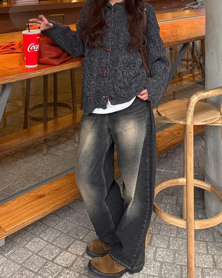 Gradient Wash Wide Denim Pants