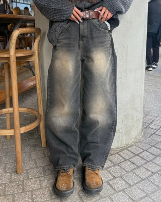 Gradient Wash Wide Denim Pants