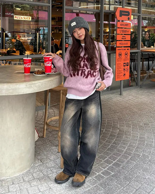 Gradient Wash Wide Denim Pants