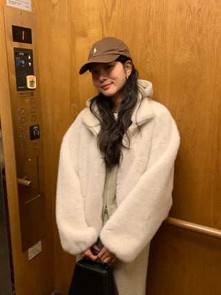 (3 colors) Basic Fur Jacket