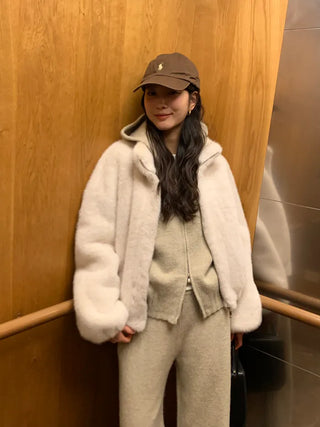 (3 colors) Basic Fur Jacket