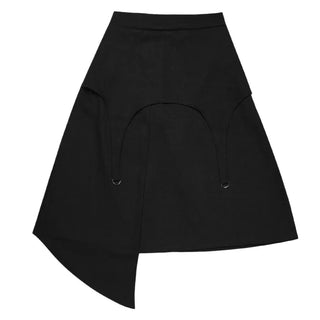 (3 colors) Wool Asymmetrical Skirt