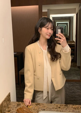 (2 colors) Bow tie shirred blouse