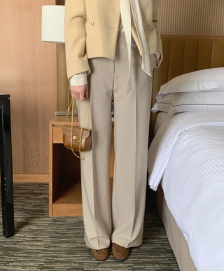 (3 colors) Basic semi-wide slacks
