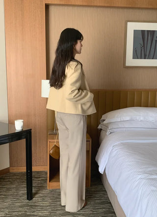(3 colors) Basic semi-wide slacks