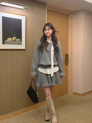 (set) Mohair knit set
