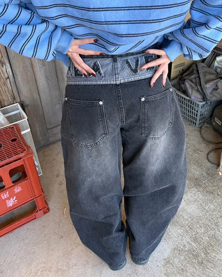 Hip HEAVEN Cut-Off Patch Balloon Jeans