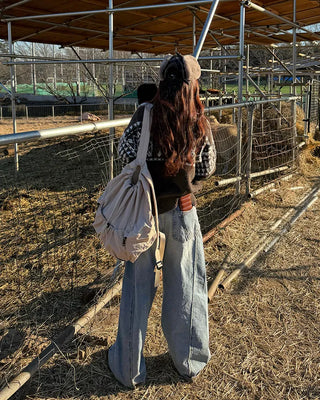 2-Way Slashed Neck Fair Isle Sweater