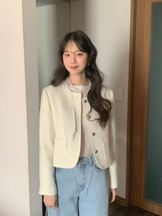 Sheer blouse with tie