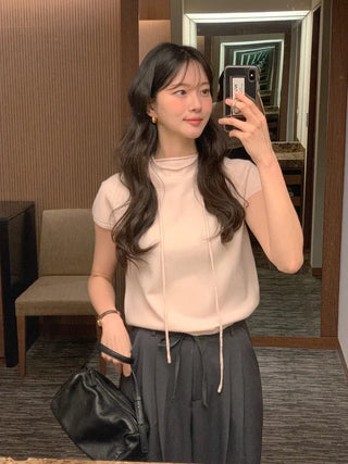 (4 colors) Strap Half-Neck Knit