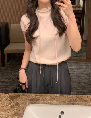 (4 colors) Strap Half-Neck Knit