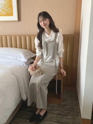(3 colors) Strap Long Skirt