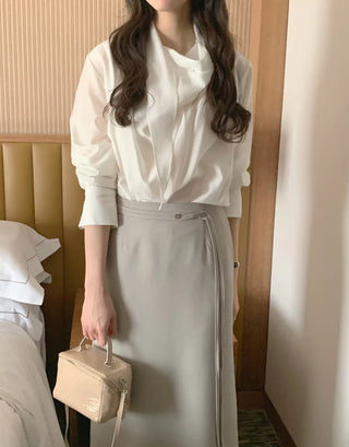 (3 colors) Strap Long Skirt