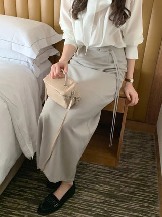 (3 colors) Strap Long Skirt
