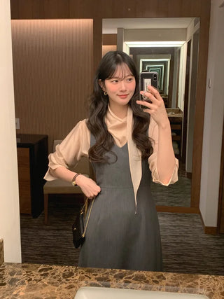 (3 colors) Scarf Blouse