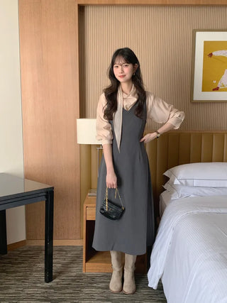 (3 colors) Scarf Blouse