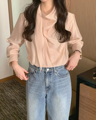 (3 colors) Scarf Blouse