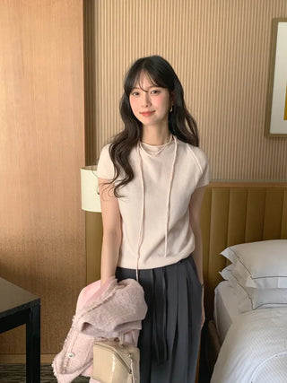 (4 colors) Strap Half-Neck Knit