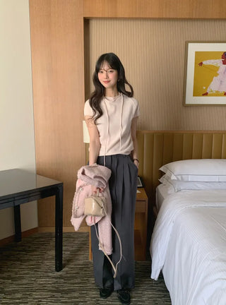 (4 colors) Strap Half-Neck Knit