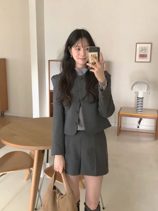 (2 colors) Wool button-point jacket
