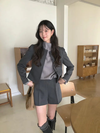(2 colors) Wool button-point jacket