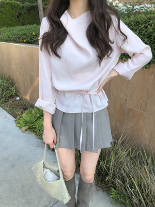 (2 colors) Drape Blouse