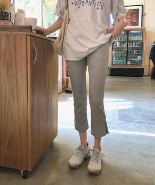 (2 colors) Slit 8/10 length leggings pants