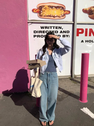 (2 colors) Wide Denim Pants