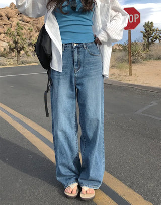 (2 colors) Wide Denim Pants