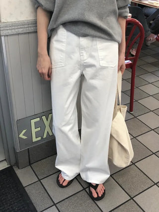 Wide cotton pants
