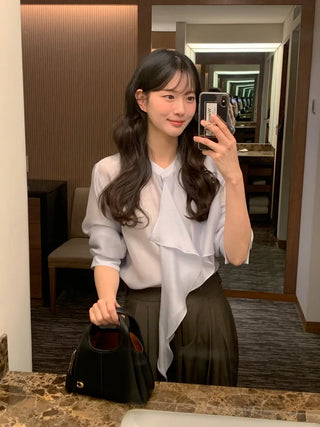 (3 colors) Ruffle Blouse