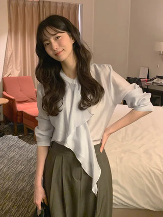 (3 colors) Ruffle Blouse