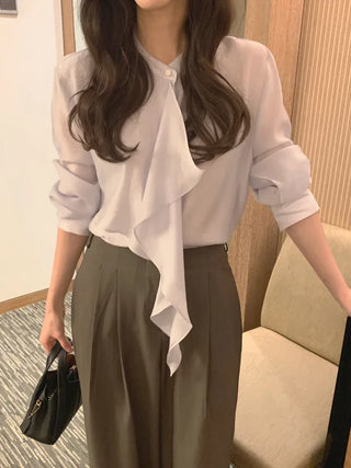 (3 colors) Ruffle Blouse