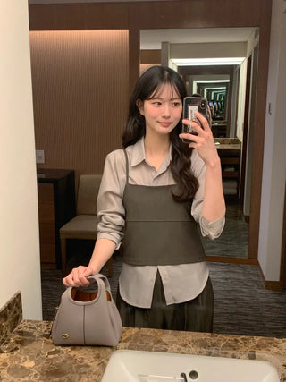 (2 colors) Strap bustier top