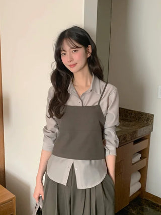 (2 colors) Strap bustier top