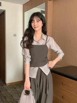 (2 colors) Strap bustier top