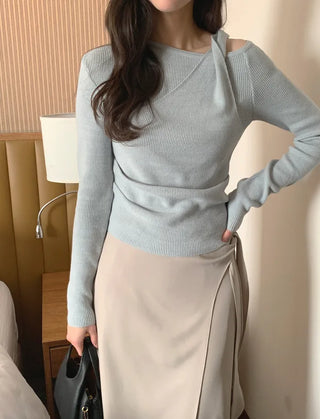 (4 colors) Twisted Layered Knit