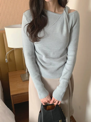 (4 colors) Twisted Layered Knit