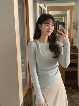 (4 colors) Twisted Layered Knit