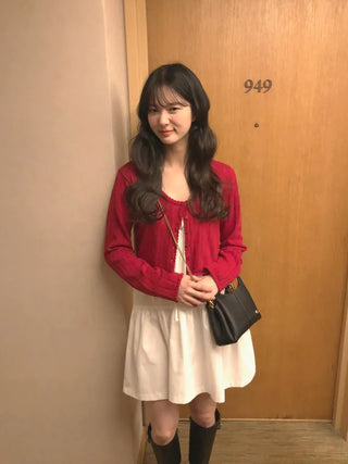 (2 colors) Ribbon Camisole Dress