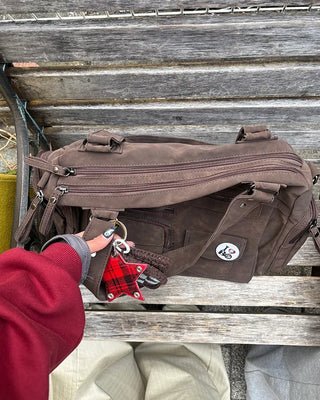 Multi-pocket Boston Big Leather Tote Bag