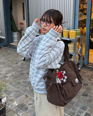 Double-border fleece pullover