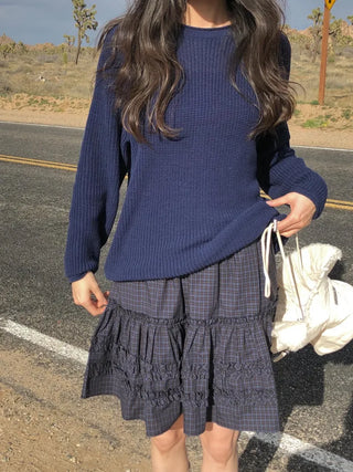 (3 colors) Boat Neck Oversized Knit