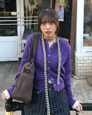 Border Hairy Knit Tie